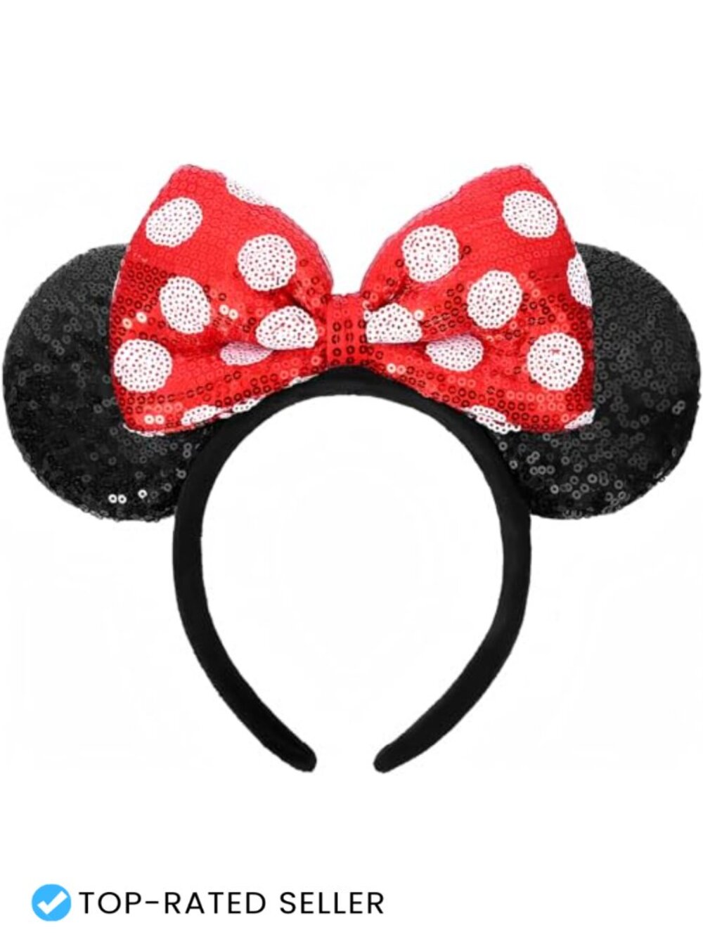 Mouse Ears Sequin Bow Headband Cosplay Party Costume Accessory